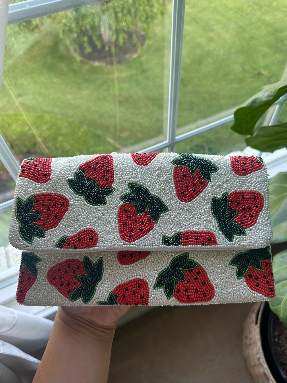 Gorgeous Beaded Strawberry Summer Clutch / Shoulder Bag